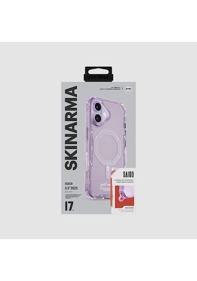 Apple Uyumlu iPhone 17 Kılıf M-safe Şarj Özellikli Şeffaf Airbag Saido Mag-charge Kapak Lila Lila