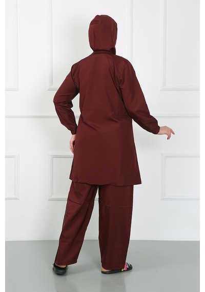 Akbeniz Büyük Beden Tesettür Mayo Bordo 44020-bordo Bordo