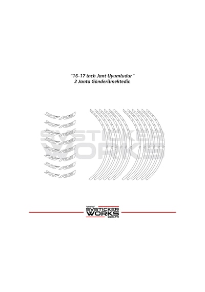 Yamaha Yzf-r3 Yazılı Jant Sticker Dış Ve İç Set Sticker Jant Şeridi Beyaz