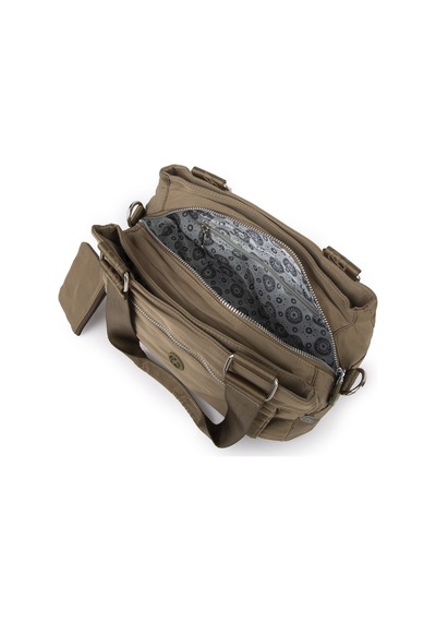 Nas Bag Kadın Çok Bölmeli Orta Boy Çapraz Omuz Çantası Haki 30x24 Cm Diğer