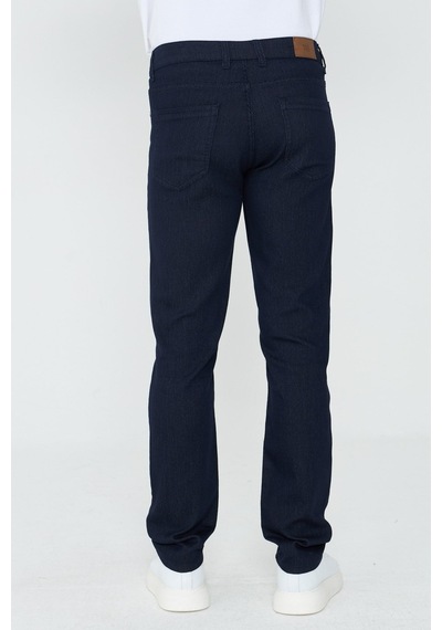 Lacivert Dynamic Fit Mikro Desenli Yazlık Kot Pantolon Laci