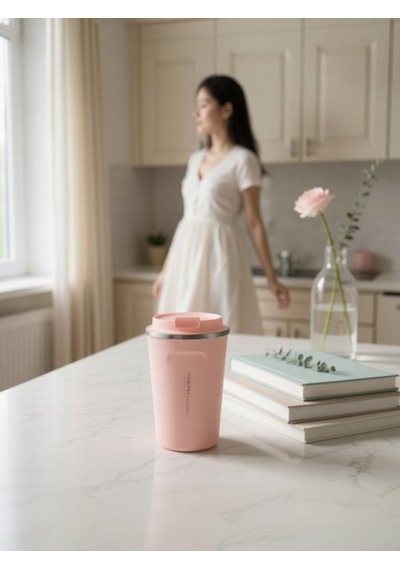 Pinkah Paslanmaz Çelik Kahve Termos Bardak Matara 500 Ml Pembe Renk Pkh-pj-3549-l Pembe