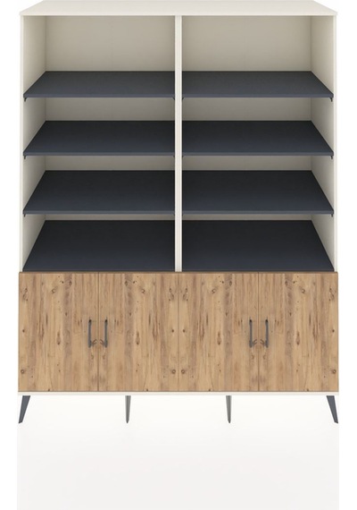 Kronos Gardrop 10 Raflı 4 Kapaklı 176x59x221 Aytaşı-çam/antrasit Beyaz Kronos Gardrop 10 Raflı 4 Kapaklı 176x59x221 Aytaşı-çam/antrasit Beyaz