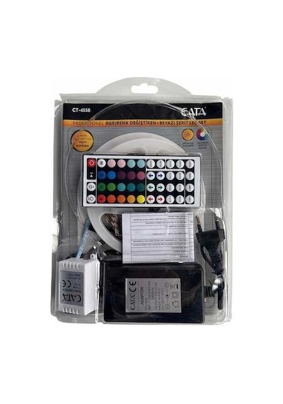 1 Adet Cata Ct 4558 Rgb Şerit Led Kumandalı Trafolu Set 220v