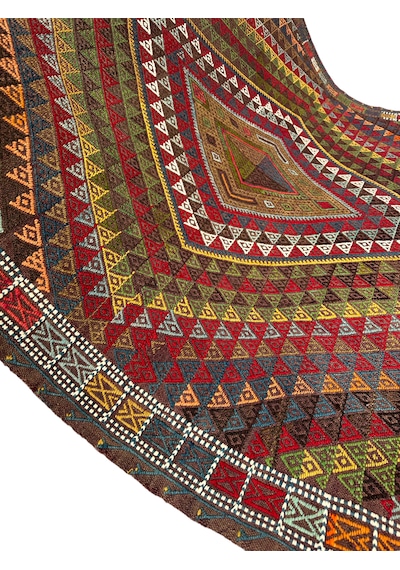 El Dokuma Antika Obruk Kilimi 135x170 Kök Boya 130 Yıllık Koleksiyonluk Kilim