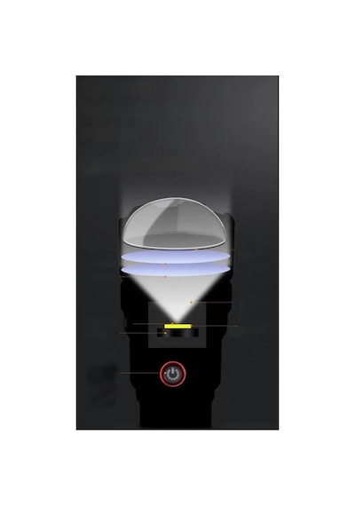 Gold Silver Gs-3400 Tg Ledli Usb Şarj İle Çok Fonksiyonlu Fener Siyah