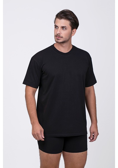 Çift Kaplan Pamuk Amerikan Yaka Erkek Fanila T-shirt 930 3'lü Siyah