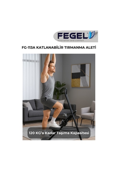 FG-113A Katlanabilir Tırmanma Aleti Ev Tipi Kardiyo Ve Spor Egzersiz Cihazı - Siyah
