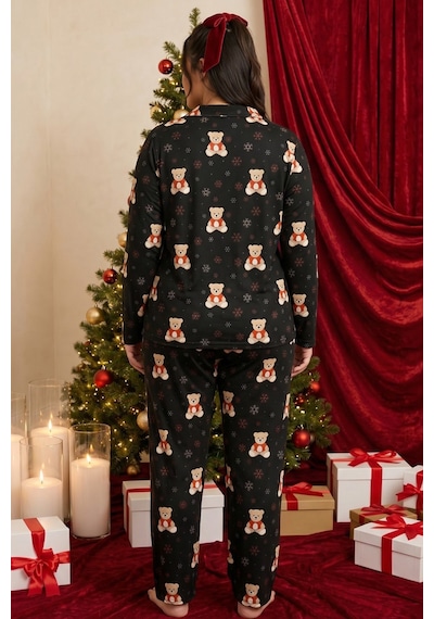 Siyah İnci Yılbaşı Temalı Desenli Termal Kumaşlı Ultra Soft Yumuşak Büyük Beden Battal Boy Düğmeli Örme Pijama Takımı 26226507 Siyah Siyah İnci Yılbaşı Temalı Desenli Termal Kumaşlı Ultra Soft Yumuşak Büyük Beden Battal Boy Düğmeli Örme Pijama Takımı 26226507 Siyah