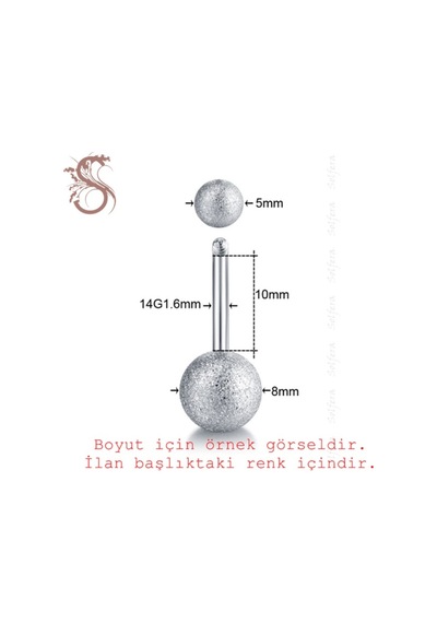 Roze Renk 8Mm Top Uçlu Çelik Muz Göbek Piercing P455D