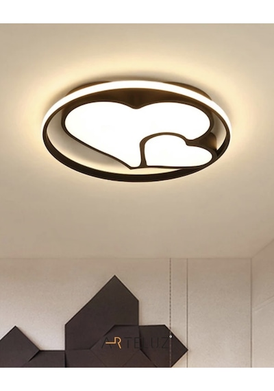 Arteluz Modern Kalp Model Tavan Led Avize Siyah