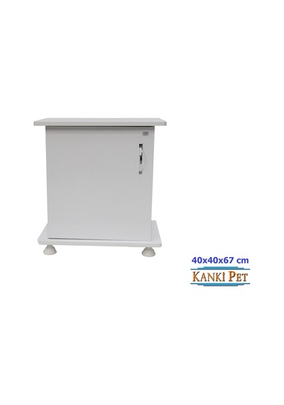 Kanki Pet 40 CM Mdf Akvaryum Beyaz Sehpa 40 x 40 x 67h CM