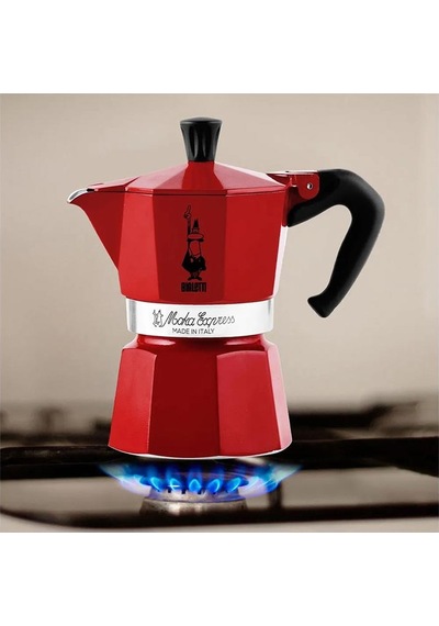 Bialetti Express Moka Pot, 3 Cup, Kırmızı