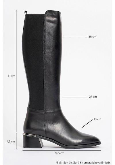 Luvishoes Luvi Shoes Rochos Siyah Cilt Streç Detaylı Hakiki Deri Kadın Çizme Siyah Mat Luvishoes Luvi Shoes Rochos Siyah Cilt Streç Detaylı Hakiki Deri Kadın Çizme Siyah Mat