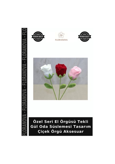 Özel Seri El Örgüsü Tekli Gül Oda Süslemesi Tasarım Çiçek Örgü Aksesuar Çok Renkli