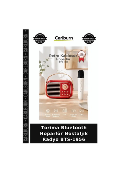 Premium Torima Bluetooth Hoparlör Nostaljik Radyo Bts-1956 Ses Ev