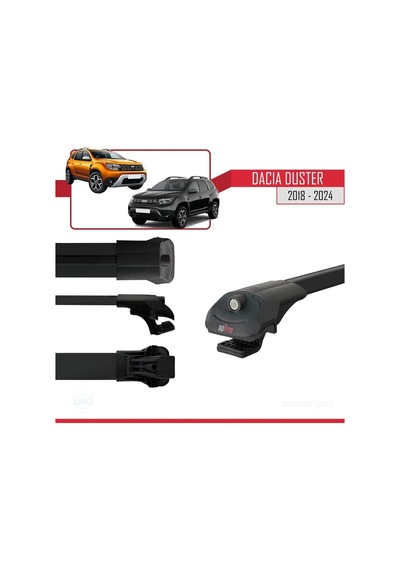 Dacia Duster 2018 Ve Sonrası İle Uyumlu Ace-1 Ara Atkı Tavan Barı Siyah