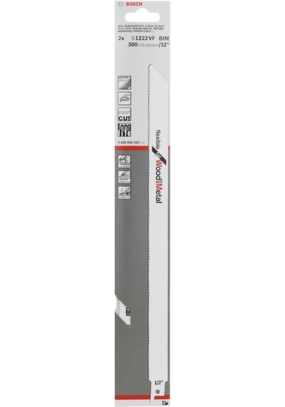 Bosch S 1222 VF Flexible For Wood and Metal 2'Li Panter Testere Bıçağı - 2608656043 Bosch S 1222 VF Flexible For Wood and Metal 2'Li Panter Testere Bıçağı - 2608656043