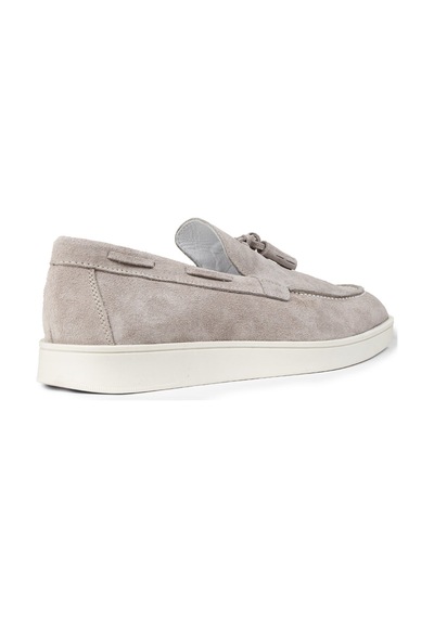 Deery Erkek Gri Hakiki Süet Püsküllü Loafer Ayakkabı - 01994mgrıc02 Gri