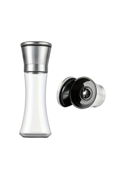 Mithra Life 2li Büyük Boy Metal Krom Kapaklı Cam Tuz Karabiber Değirmeni Gümüş Tuzluk Biberlik Mıt1245 Diğer