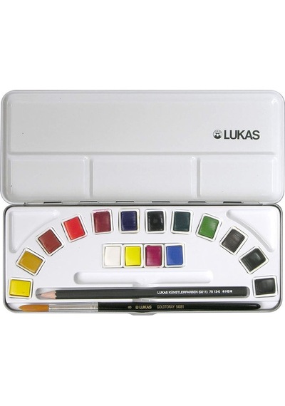 Lukas Aquarell Studio Sulu Boya Seti 16 Renk 1/2 Tablet Metal Kut