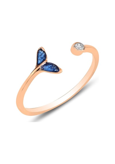 Söğütlü Silver Gümüş Rose Zirkon Taşlı Mineli Ayarlamalı Yüzük