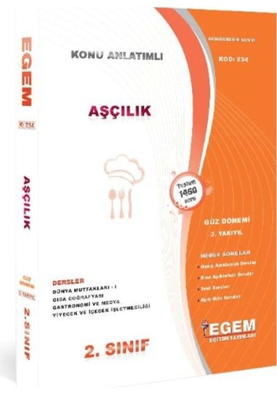 2. Sınıf Aşçılık Güz Dönemi 3. Yarıyıl Tüm Dersler Konu Anlatımlı Soru Bankası 234 / 9786057878816
