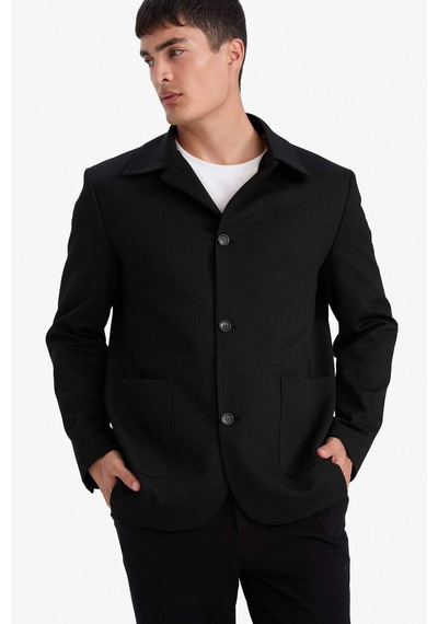 Defacto Regular Fit Polo Yaka Blazer Ceket G3832ax25wnbk27 Siyah-bk27