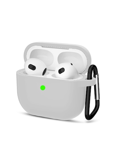 Airpods 3. Nesil İle Uyumlu Premium Lansman Serisi Kadife İç Astarlı Darbe Emici Silikon Kılıf Gri