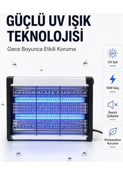 Mey İthalat Elektrikli Uv Böcek Ve Sivrisinek Öldürücü Restoran, Kafe Ve Ev Kullanımına Uygun