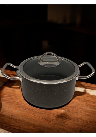 Tuna House Granit Derin Tencere 18 Cm Siyah