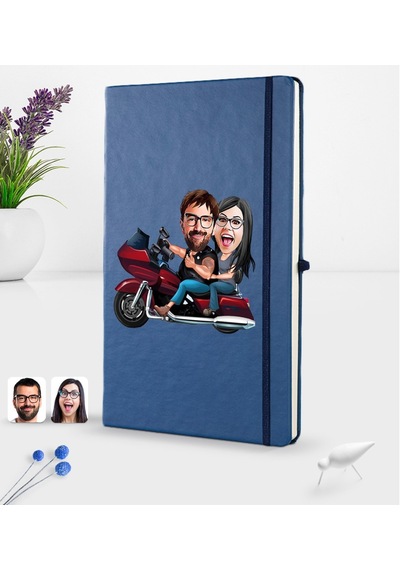 Kişiye Özel Sevgililer Karikatürlü Karikatürlü Lacivert Termo Der N11.2910