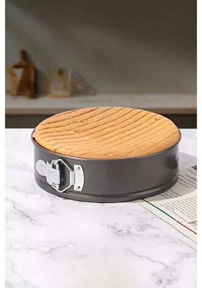 3lü Oval Kek Kalıbı Kelepçeli Gümüş Yanmaz Yapışmaz Teflon Döküm Kek Kalıbı Çıkarılabilir Tabanlı Ke Siyah