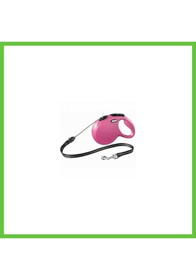 Bezos New Classic Otomatik İp Köpek Gezdirme Tasması Medium 8 Mt Pembe Dmc