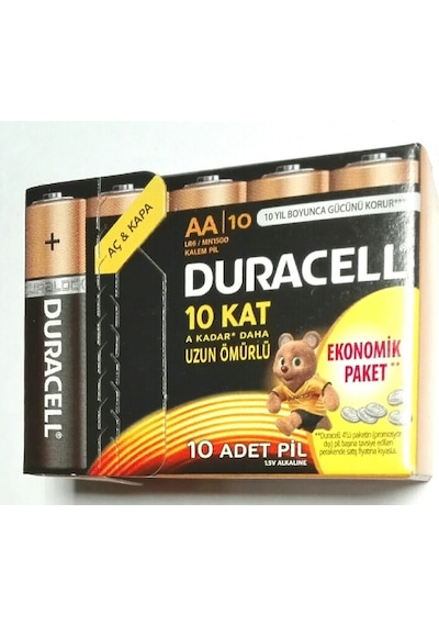 Duracell Aa Kalem Pil 1.5V Alkalin 10 Ad