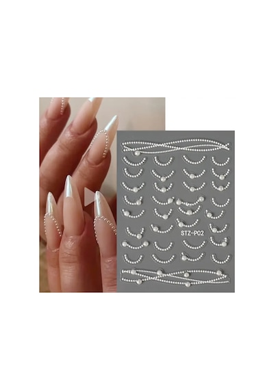Nailist Fransız İnci Yapışkanlı Tırnak Sticker Nailart Tırnak Dövmesi No.2