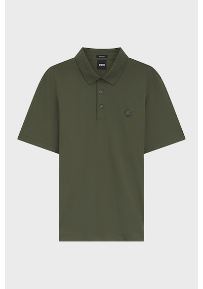 Boss Logolu %100 Pamuk Regular Fit Düğmeli Polo Erkek Polo 50555829 347 Haki