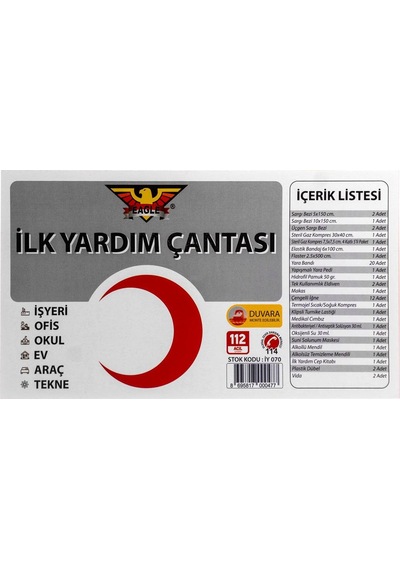 Eagle Iy-070 İş Yeri İlk Yardım Çantası Duvara Monte Edilebilir