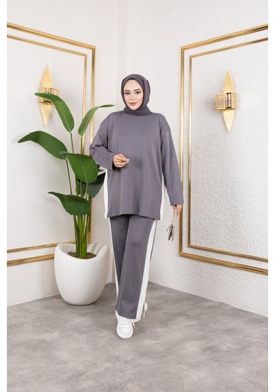 Hira Life Fashion Kadın Efsa Gri Bisiklet Yaka Yanı Şeritli Ve Pantolon Cepli Alt-üst İkili Takım Gri Gri Hira Life Fashion Kadın Efsa Gri Bisiklet Yaka Yanı Şeritli Ve Pantolon Cepli Alt-üst İkili Takım Gri Gri