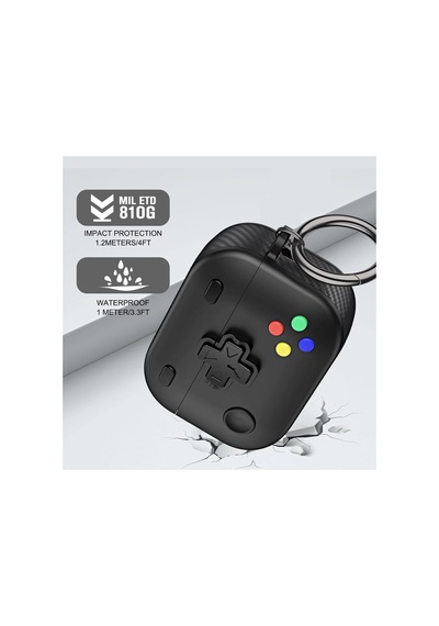 Caseonn Apple Airpods Uyumlu 5 Kılıf Gamepad Tasarımı Kilitli Kapak Yeşil