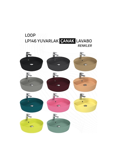 Creavit Loop LP146-00CG00E Masa Üstü Çanak Lavabo Extra Cool Grey 45 CM
