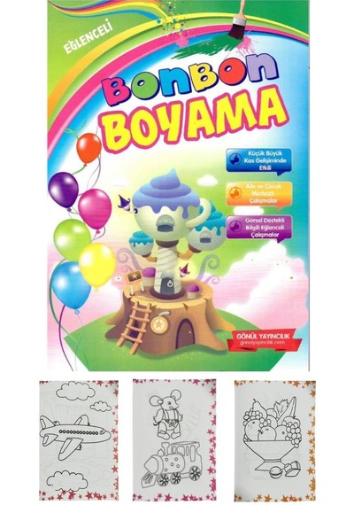Boyama Kitabı Kalın 1 Adet 3-6 Yaşa Uygun Boyama Kitabı 64 Sayfa Çek Kopar Boya Bonbon Boyama Okul Öncesi Kreş Anasınıfı