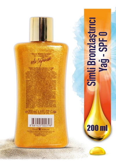 Eda Taşpınar Yoğun Işıltılı Bronzlaştırıcı Yağ SPF0 (200ml)  - Aqua Body Mist 200ml & Aqua Duş Jeli 400ml