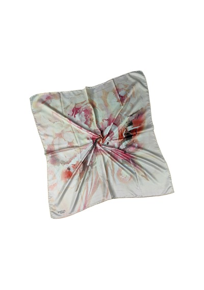 Mim Eşarp Emilya Rayon Çiçek Desenli Eşarp 90x90 Cm Açık Gül Kurusu