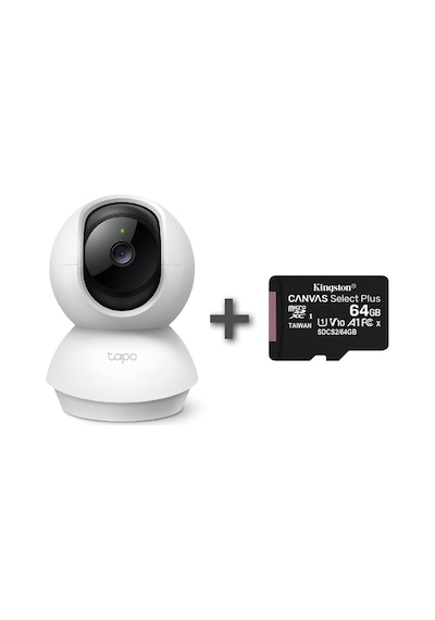 TP-Link Tapo C200 Full HD 1080p Gece Görüşlü Wi-Fi Kamera + Kingston Canvas 64GB microSD