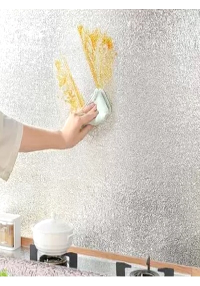 Yüksek Isıya Dayanıklı Folyo Kaplama 60x120cm 200°C Isı Dayanımlı Mutfak Tezgah Ocak Arkası Koruyucu