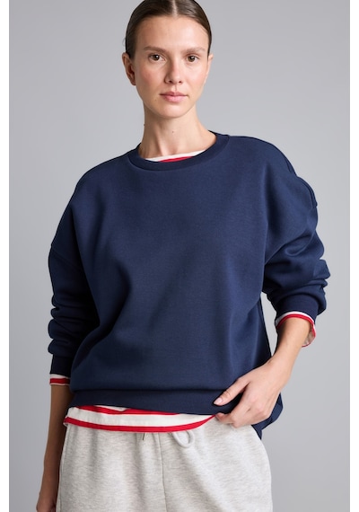 Defacto Oversıze Bisiklet Yaka Basıc Kalın Basic Sweatshirt F9628ax26aunv251 Lacivert-nv251