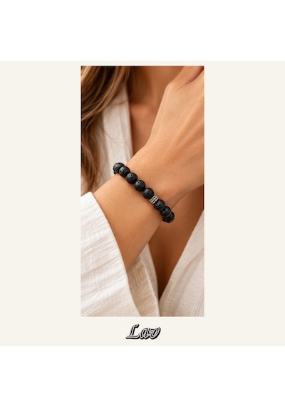 Lav Taşı Bileklik 8 Mm, Unisex, Elastik Çok Renkli