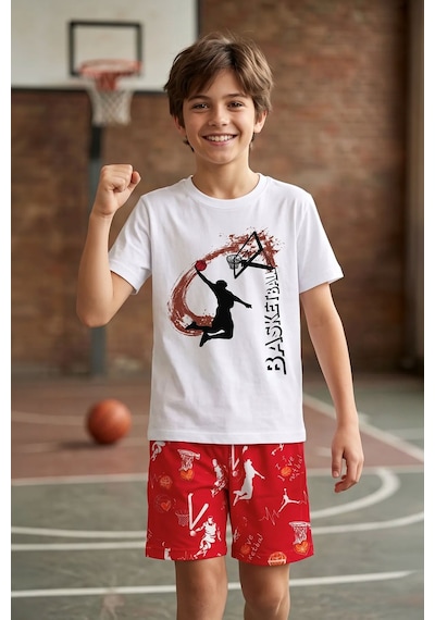 Zuzunga Erkek Çocuk Basketbol Baskılı Tişört Ve Şort 2 Li Takım Kırmızı Beyaz Kırmızı - Beyaz Zuzunga Erkek Çocuk Basketbol Baskılı Tişört Ve Şort 2 Li Takım Kırmızı Beyaz Kırmızı - Beyaz