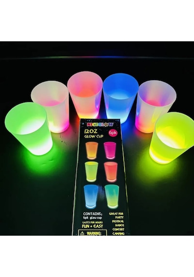 Glow Partisi Bardakları 6 Renk 6 Adet 1.5 Oz 4.5 X 6.5 Cm - Zmff-874092 Renkli